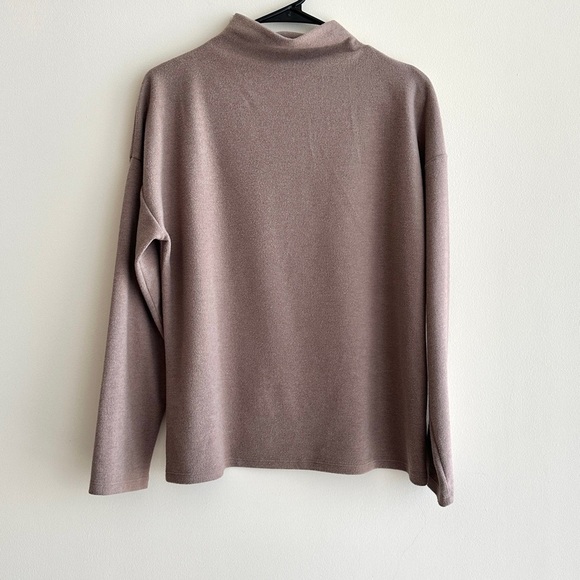A new day Women's Long Sleeve Mock Turtleneck T-Shirt, Taupe, Size Medium - Picture 5 of 16